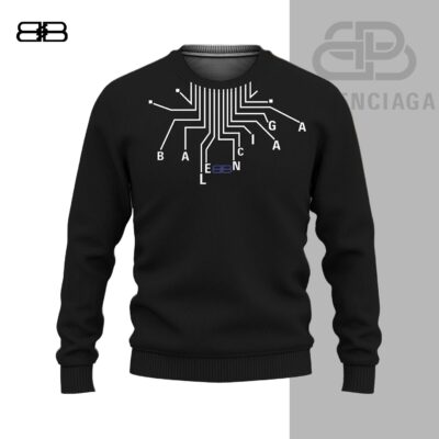 Balenciaga Logo Black Hot Luxury Brand Unisex Sweatshirt Sweater DBC1016