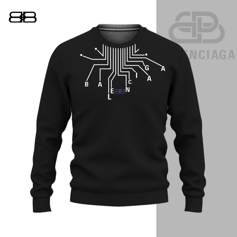Balenciaga Logo Black Hot Luxury Brand Unisex Sweatshirt Sweater DBC1016