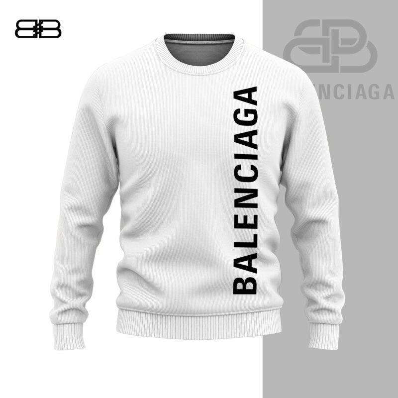 Balenciaga Logo White Luxury Brand Premium Unisex Sweatshirt Sweater DBC1000