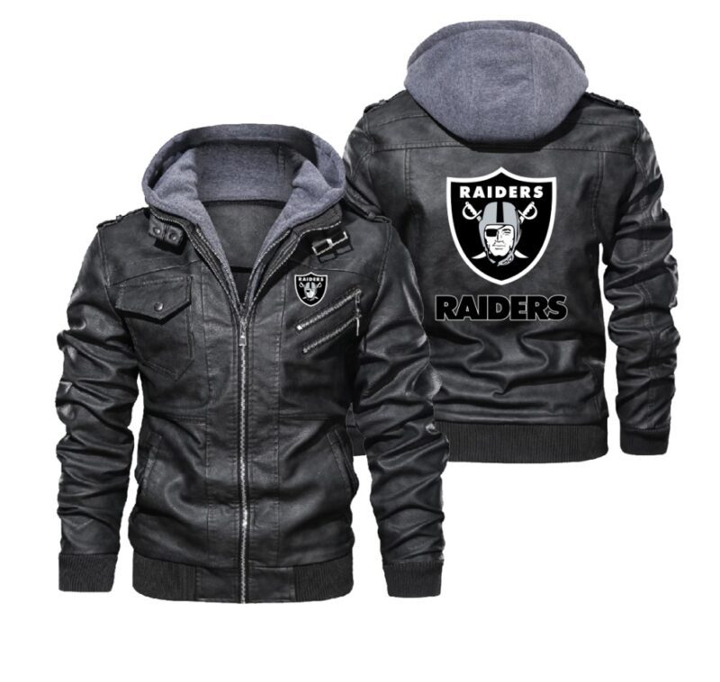 Oakland Raiders Black Brown Leather Jacket LJ2095