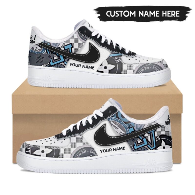 Personalized LV Luxury Air Force 1 Sneakers Limited Louis Vuitton AF1 Shoes OAF1016