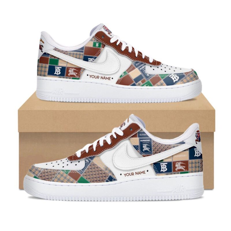 Burberry Pattern Air Force 1 Sneakers Limited AF1 Shoes OAF1052