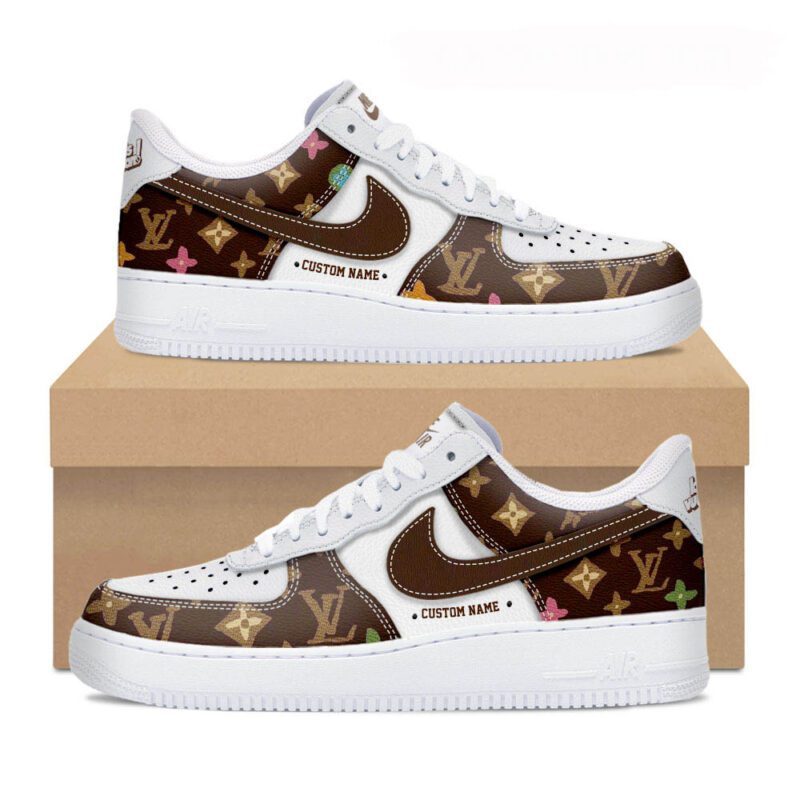 Louis Vuitton Pattern Luxury Air Force 1 Sneakers Limited AF1 Shoes OAF1030