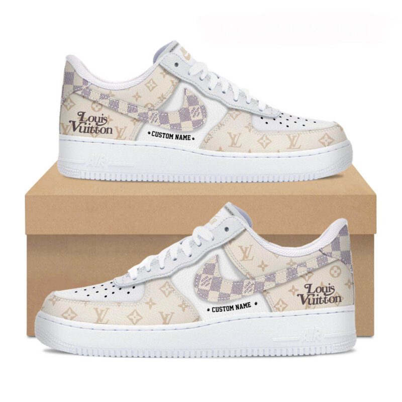 Louis Vuitton Pattern Luxury Air Force 1 Sneakers Limited AF1 Shoes OAF1032