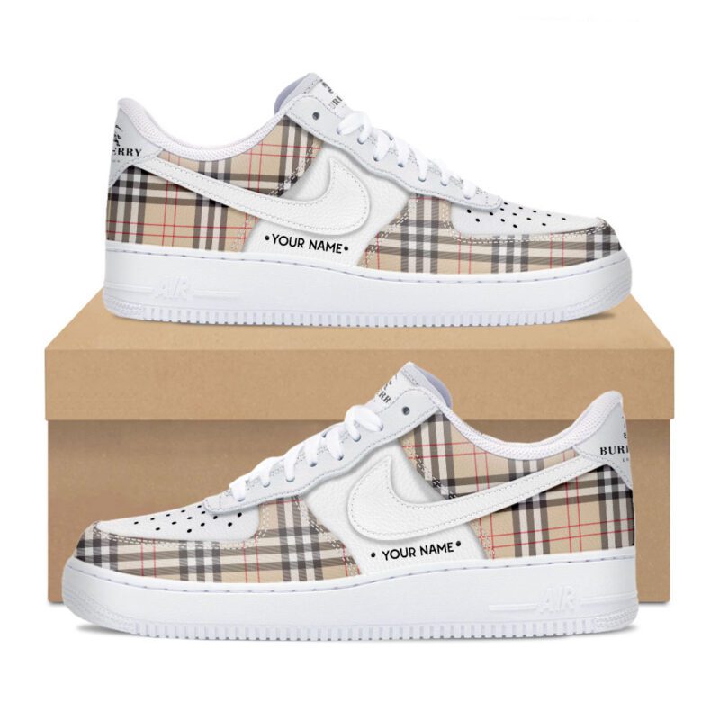 Personalized Burberry Luxury Air Force 1 Sneakers Limited AF1 Shoes OAF1002