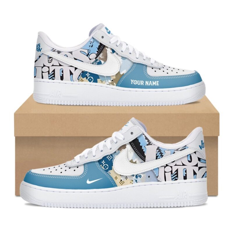 Personalized LV Luxury Air Force 1 Sneakers Limited Louis Vuitton AF1 Shoes OAF1014