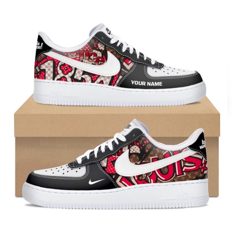 Personalized LV Luxury Air Force 1 Sneakers Limited Louis Vuitton AF1 Shoes OAF1015