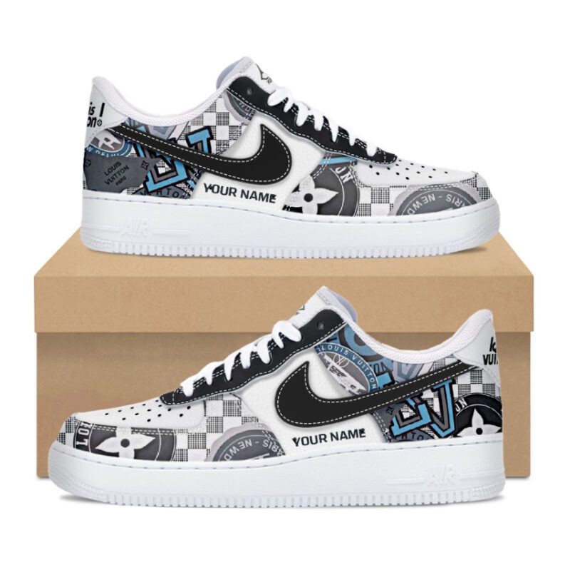 Personalized LV Luxury Air Force 1 Sneakers Limited Louis Vuitton AF1 Shoes OAF1016