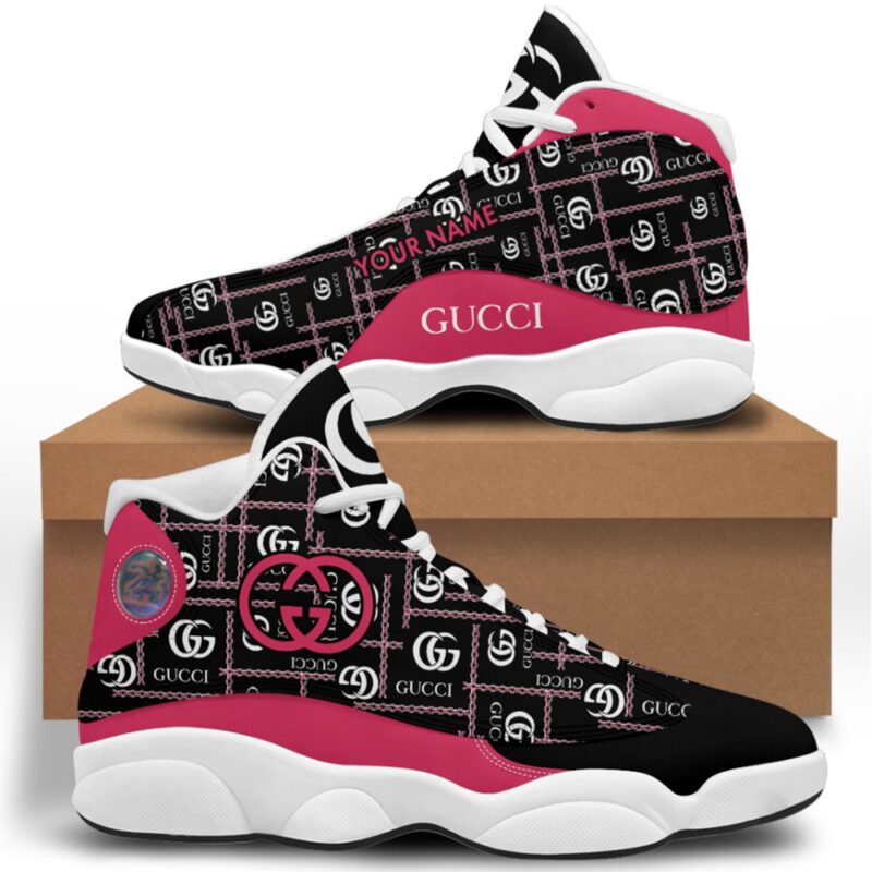 Gucci Logo Pattern Red Chain Air Jordan 13 Luxury Style JD Sneakers JD1311