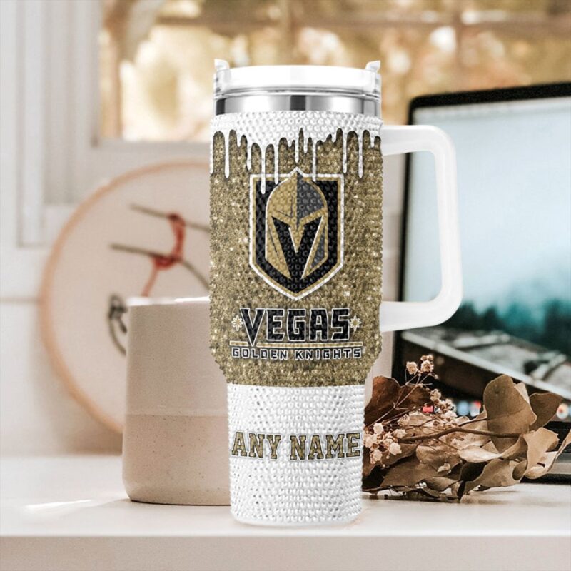 NHL Vegas Golden Knights Personalized Name Rhinestone Diamond 40oz Tumbler