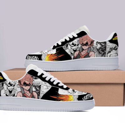 Katsuki Bakugou Sneakers Custom My Hero Academia Anime Shoes Fan Gift Air Force 1 Sneakers