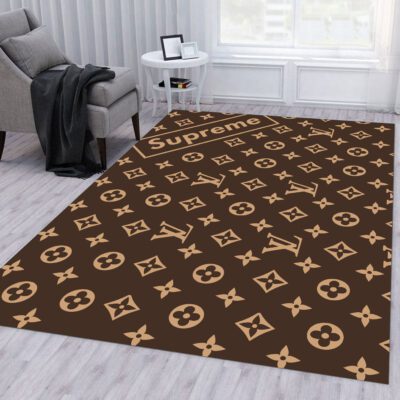 Louis Vuitton Supreme New Fashion Area Rug Carpet Living Room Rug Decor RR2799
