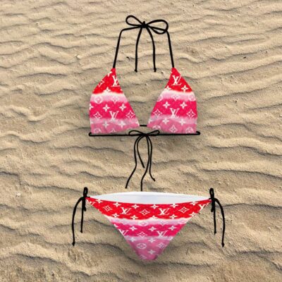LV Red White Luxury 2-Piece Bikini Set 2023-24 Trending BKN1044
