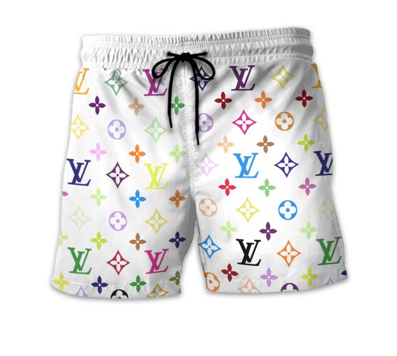 Louis Vuitton Colorful Luxury Brand Logo Premium Fashion Shorts For Men