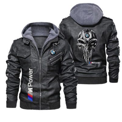 BMW Power The Punisher skull Leather Jacket LJ0548