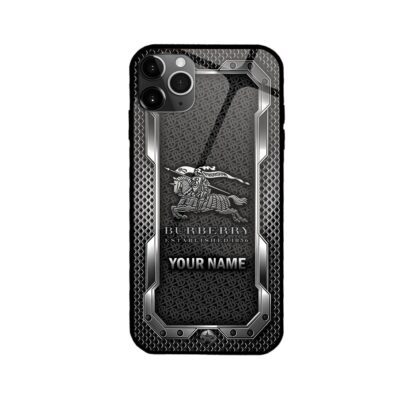 Burberry Metal Silver Pattern Luxury Phone Case Iphone Samsung BURH08