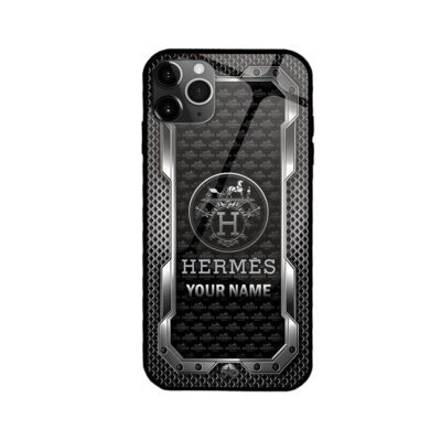 Hermes Metal Silver Pattern Luxury Phone Case Iphone Samsung HMH09