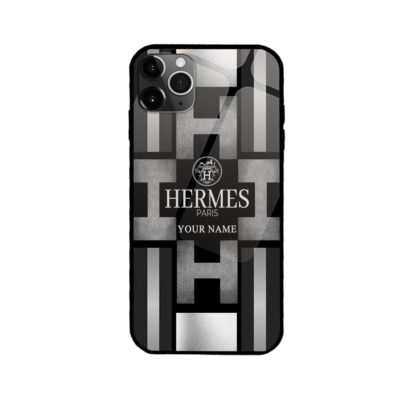 Hermes Silver Leather Luxury Phone Case Iphone Samsung HMH05