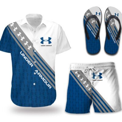 Under Armour Flip Flops And Combo Hawaii Shirt Shorts Luxury Brand Summer Outfit HSF263