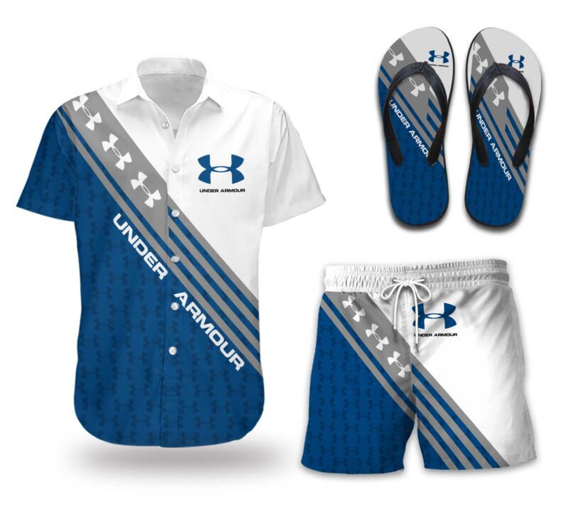 Under Armour Flip Flops And Combo Hawaii Shirt Shorts Luxury Brand Summer Outfit HSF263