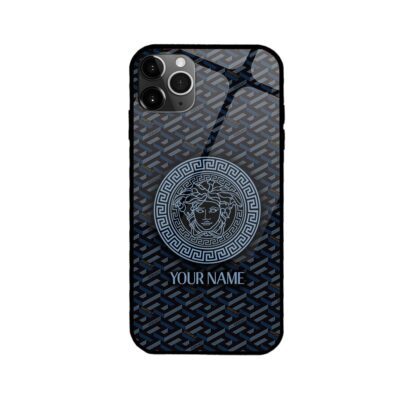 Versace Blue Manifesto Pattern Luxury Phone Case Iphone Samsung VERH05