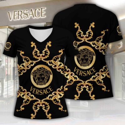 Versace Golden Luxury Women V-neck T-Shirt VNL1077