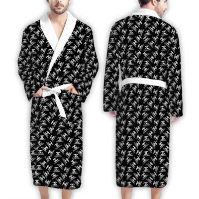Chanel Black Logo Pattern Luxury Bathrobe