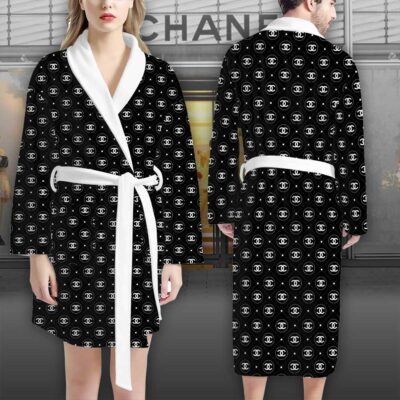 Chanel Circle Logo Black Luxury Bathrobe 2