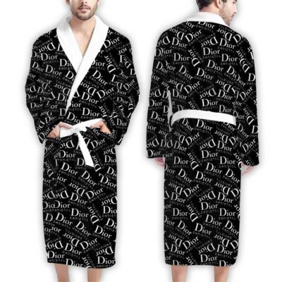 Dior Christal Black Pattern Luxury Bathrobe