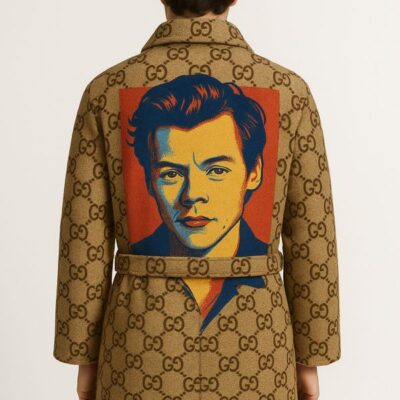 Gucci Monogram x Harry Style Pop Art 1 Brown Luxury Bathrobe Limited Collection For Winter