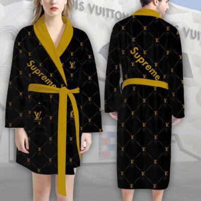 Louis Vuitton Black Supreme Pattern Luxury Bathrobe 2