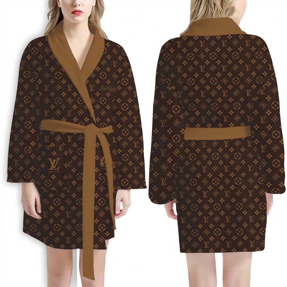 Louis-Vuitton-Brown-Pattern-Luxury-Bathrobe-1 Louis Vuitton Brown Pattern Luxury Bathrobe 1