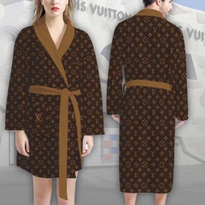 Louis Vuitton Brown Pattern Luxury Bathrobe 2 Louis Vuitton Brown Pattern Luxury Bathrobe 2