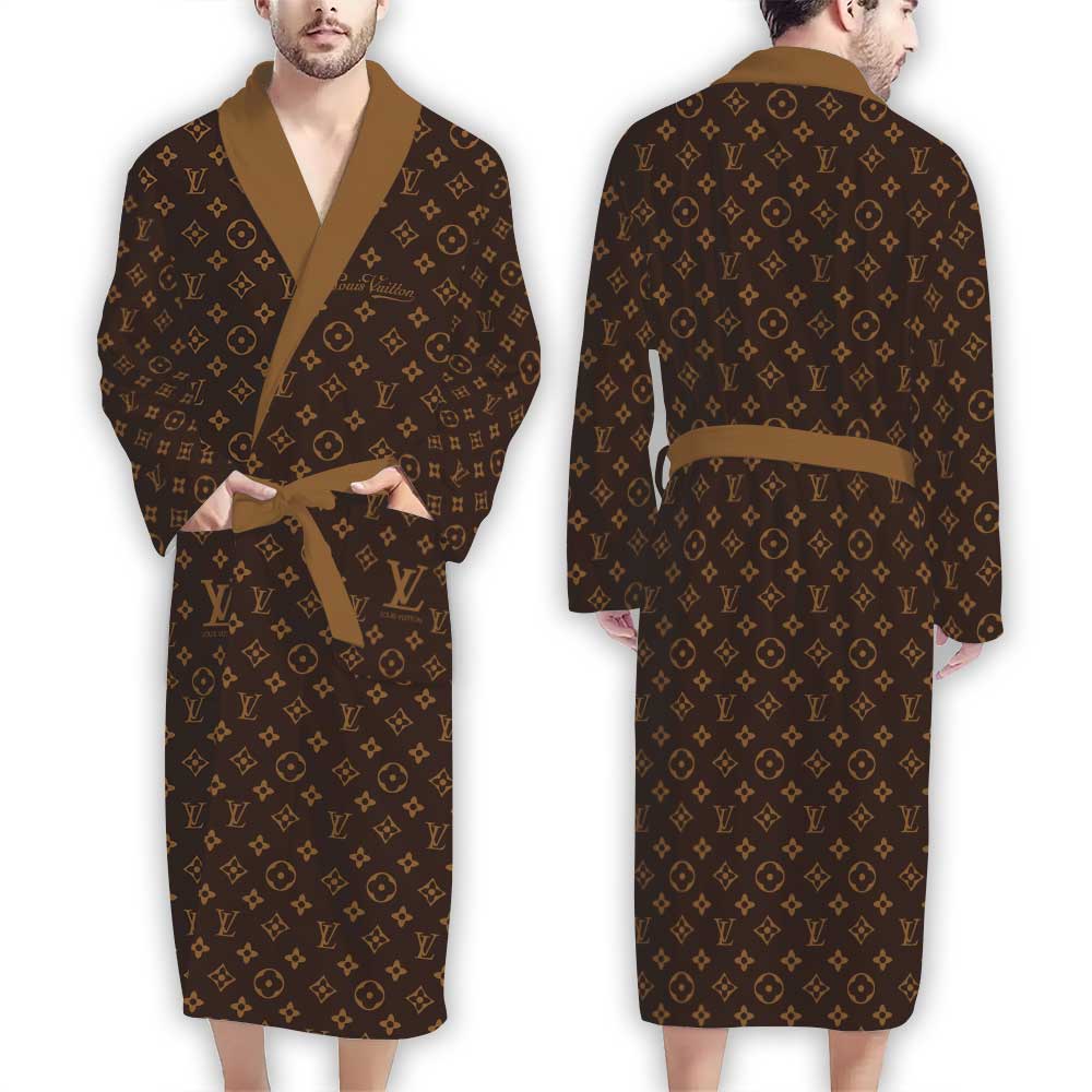 Louis-Vuitton-Brown-Pattern-Luxury-Bathrobe Louis Vuitton Brown Pattern Luxury Bathrobe