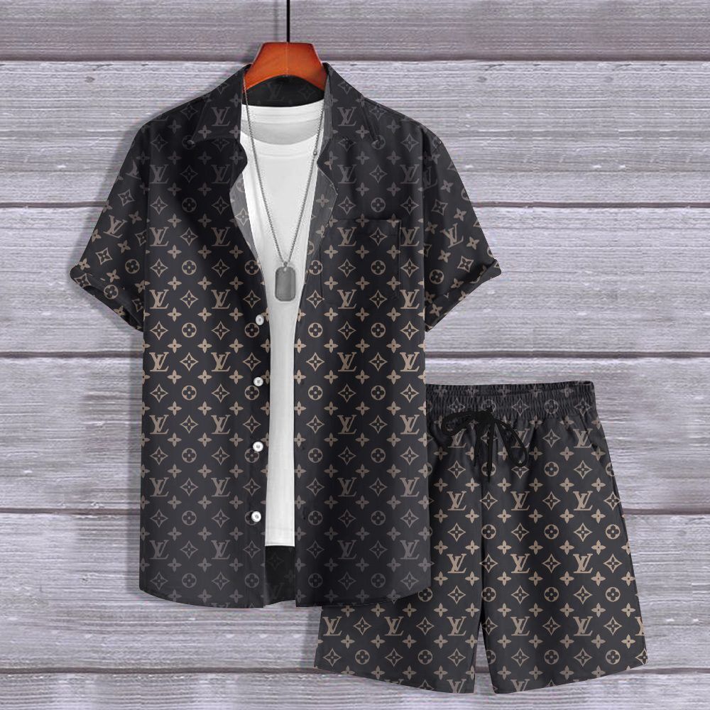 Louis-Vuitton-Combo-Luxury-Hawaii-Shirt-and-Shorts-NLL1037 Louis Vuitton Combo Luxury Hawaii Shirt and Shorts NLL1037
