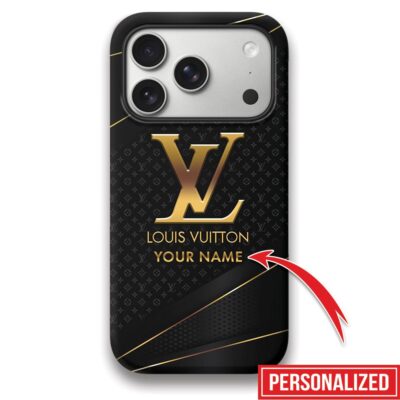 Louis Vuitton LV Black Gold Pattern Luxury Phone Case Iphone 17 Series LIMITED1067 2