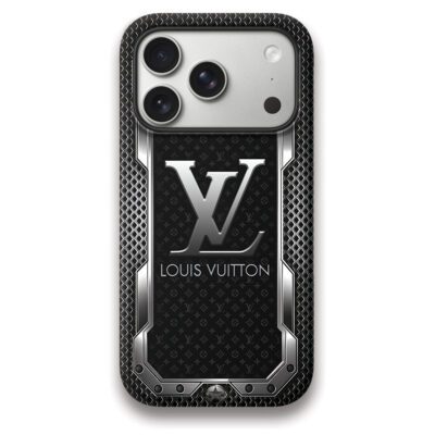 Louis Vuitton LV Metal Silver Pattern Luxury Phone Case Iphone 17 Series LIMITED1066