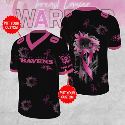 Personalized Baltimore Ravens x Breast Cancer Awareness Football Jersey