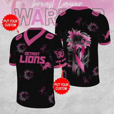Personalized Detroit Lions x Breast Cancer Awareness Football Jersey