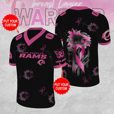 Personalized Los Angeles Rams x Breast Cancer Awareness Football Jersey