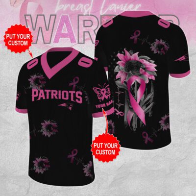 Personalized New England Patriots x Breast Cancer Awareness Football Jersey
