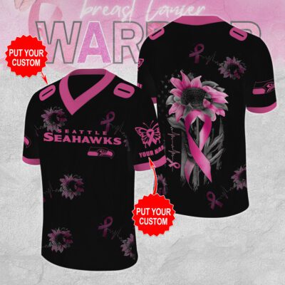 Personalized Seattle Seahawks x Breast Cancer Awareness Football Jersey