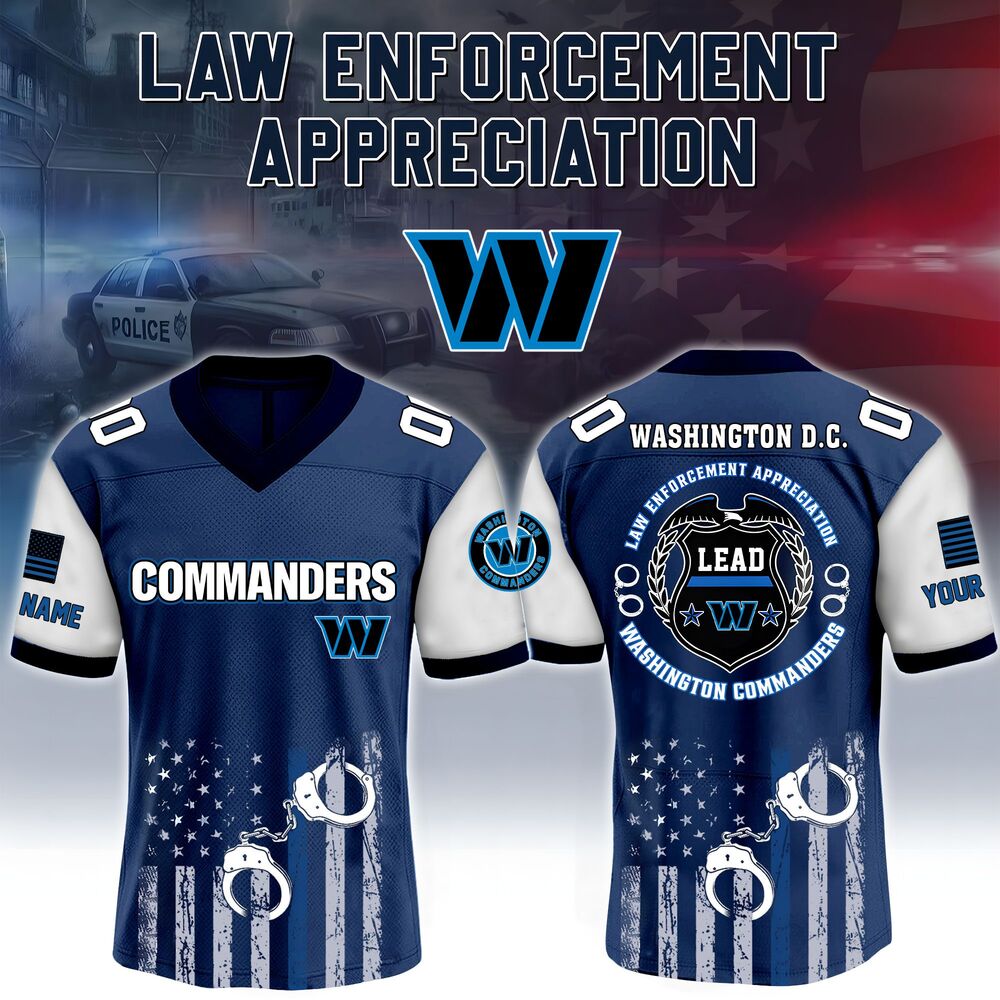 Washington-Commanders-x-Law-Enforcement-Appreciation-Football-Jersey-Custom Washington Commanders x Law Enforcement Appreciation Football Jersey - Custom