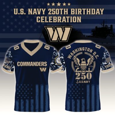 Washington Commanders x U.S. Navy 250th Birthday Football Jersey 2025 Custom