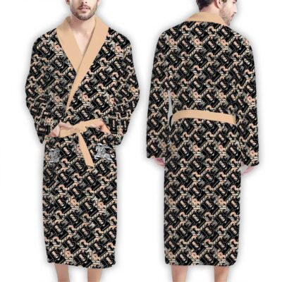 Burberry Black Pattern Luxury Bathrobe