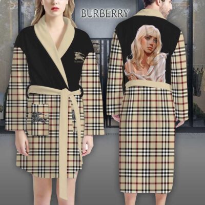 Burberry Established 1856 Billie Eilish Pattern Luxury Bathrobe 2