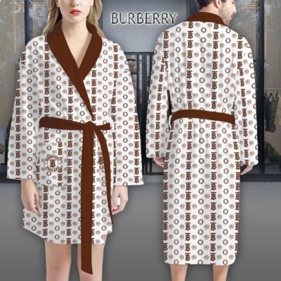 Burberry Logo Pattern Luxury Bathrobe 2 1