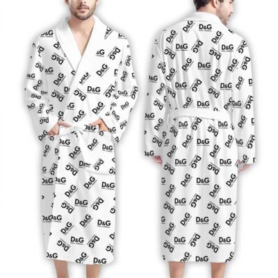 Dolce & Gabbana Black D&G Pattern Luxury Bathrobe