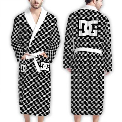 Dolce & Gabbana Black White Pattern Luxury Bathrobe