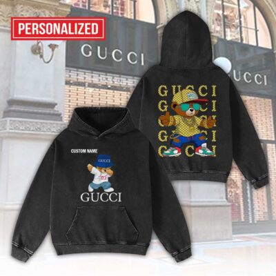 Gucci Bears Dancing Personalized Luxury Washed Hoodie Limited Edition 2